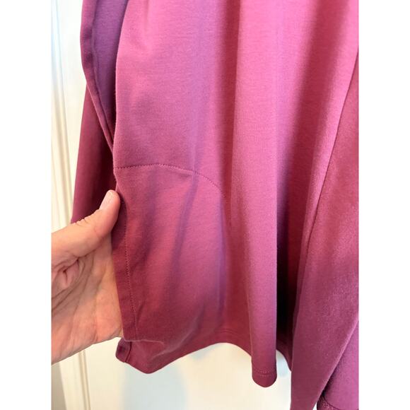 L.L Bean Open Front Cardigan Pink Rose 100% Pima Cotton Pockets 2X Preppy - Picture 3 of 5